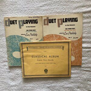 3 Vintage Piano Duet Books - Schirmer's Classical Album Vol. 371